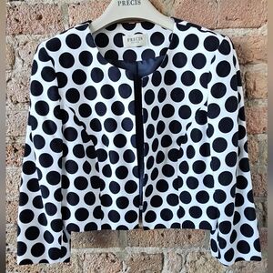 Precis Navy Blue & White Polka Dot Women's Blazer